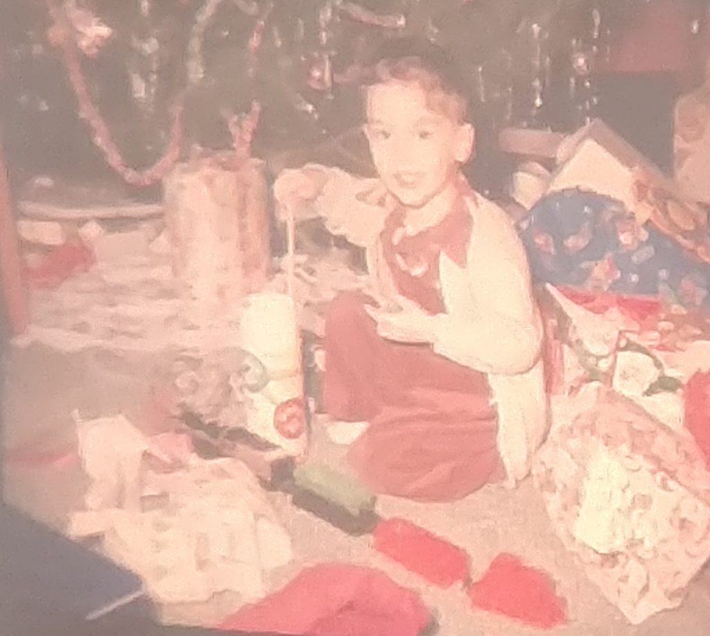 Terry's first train, Christmas 1951